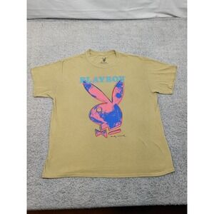 Playboy Andy Warhol T-Shirt Men's‎ M Graphic Neon Bunny Logo 2021 Pop Art